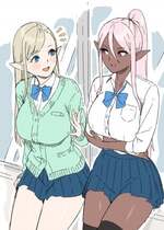 [カバ] こんなエロ漫画あったら読みたいな｢エルフJKとダークエルフJK編｣ [中国翻译]
